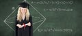 Composite image of teenage girl celebrating graduation Royalty Free Stock Photo