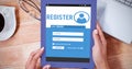 Composite image of telephone register application