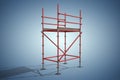 Composite image of three dimension image of red scaffolding structure