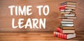 Composite image of time to learn text against white background Royalty Free Stock Photo