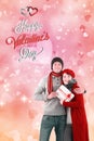 Composite image of valentines couple Royalty Free Stock Photo