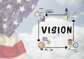 Composite image of vision graph with american flag Royalty Free Stock Photo