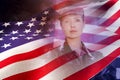 Composite image of waving flag of america Royalty Free Stock Photo