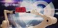 Composite image of white robotic hands holding red data message Royalty Free Stock Photo