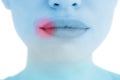 Composite image of woman with luscious lips