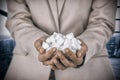 Composite image of womans hands cupped with sugar cubes Royalty Free Stock Photo