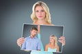 Composite image of young couple making silly faces Royalty Free Stock Photo