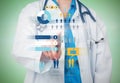 Composite image of young doctor pointing Royalty Free Stock Photo