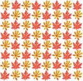 Red yellow tiled leaves illustration