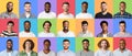 Composite set of cheerful diverse multiracial males Royalty Free Stock Photo