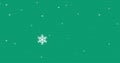 Composite of snow falling over christmas pattern on green background Royalty Free Stock Photo