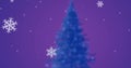 Composite of snow falling over christmas tree Royalty Free Stock Photo
