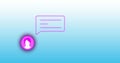 Composite of social media message icon over blue background