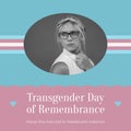 Composite of transgender day of remembrance text over caucasian transgender man Royalty Free Stock Photo