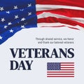 Composite of veterans day text over flag of usa on white background Royalty Free Stock Photo