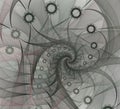 Composition of abstract fractal spirals and textures .