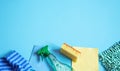 Composition with accessories for home cleaning and keeping clean copy space Royalty Free Stock Photo