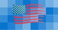 Composition of american flag on pixelated background Royalty Free Stock Photo