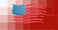 Composition of american flag on pixelated background Royalty Free Stock Photo
