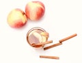 Composition of apples and rustic entourage. Apples and spicy tea Royalty Free Stock Photo