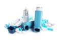 Composition with asthma inhalers Royalty Free Stock Photo