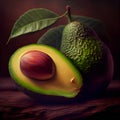 Composition with avocados hass fruit. Illustration