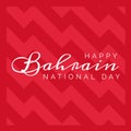 Composition of bahrain national day text over red background