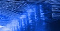 Composition of binary coding over computer processor circuit board Royalty Free Stock Photo