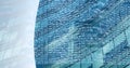 Composition of binary coding over modern office building Royalty Free Stock Photo