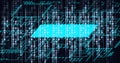 Composition of binary coding over processor and circuit board Royalty Free Stock Photo