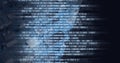 Composition of binary coding processing over computer circuit board Royalty Free Stock Photo