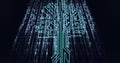 Composition of binary coding processing over computer circuit board Royalty Free Stock Photo