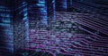 Composition of binary coding processing over computer circuit board Royalty Free Stock Photo