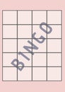 Composition of bingo text with score chart on pink background