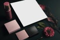 Makeup artist branding mockup. AI generation