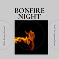 Composition of bonfire night text over flames Royalty Free Stock Photo