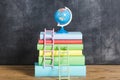 Composition books globe. High quality and resolution beautiful photo concept