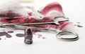 Composition with bullet, blood and bandage Royalty Free Stock Photo