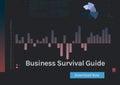 Composition of business survival guide and download now text, with graph on black