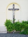 Composition on Christian theme with crucifixion, Veszprem, Hungary Royalty Free Stock Photo