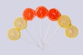 Composition from citrus lollipops. Royalty Free Stock Photo