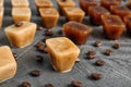 Composition with coffee ice cubes Royalty Free Stock Photo