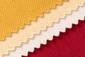Composition of colored diagonal stripes of serrated cotton fabric Royalty Free Stock Photo