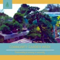 Composition of community garden week text over bonzai tree
