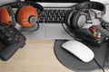 Composition with computer mouse and gaming gear