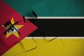 Composition of the concept of crisis and integration of a country Mozambique FLAG PAINTED ON PUZZLE 3D RENDER