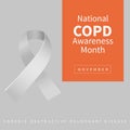 Composition of copd awareness month text over ribbon