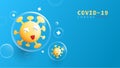 Composition of Coronavirus. Covid-19 Coronavirus Concept. Coronavirus Protection Related. Cute Cartoons and Vector Illustration