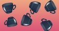 Composition of cup icons on red background Royalty Free Stock Photo