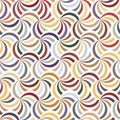 Composition of curved multicolor lines on a white background. Striped texture. Retro optical design. Seamless geometric pattern. Royalty Free Stock Photo